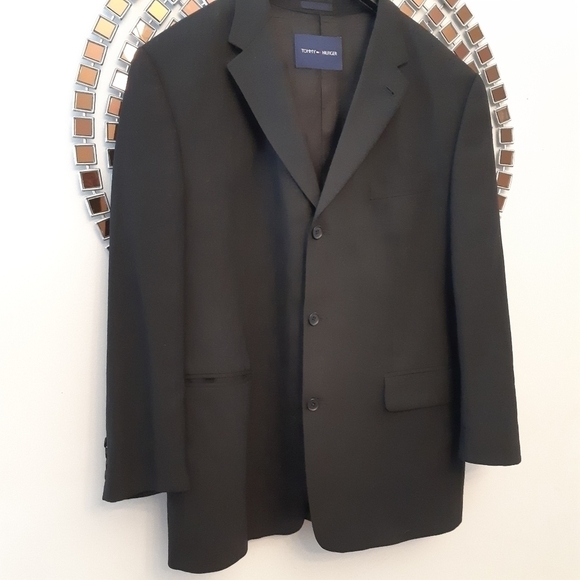 TOMMY Hilfiger pure virgin whool black suit vest blazer 44 regular - Picture 5 of 9